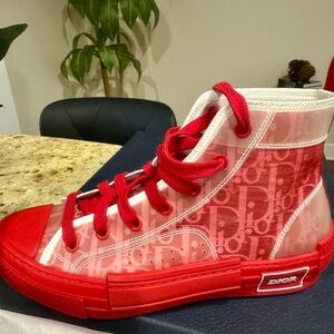 Dior B23 Red High-Top Sneakers